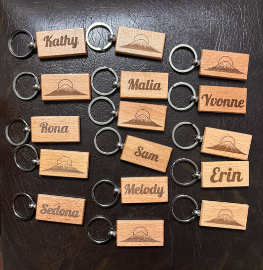 Wooden Keychains - 1 Side Engraving Included