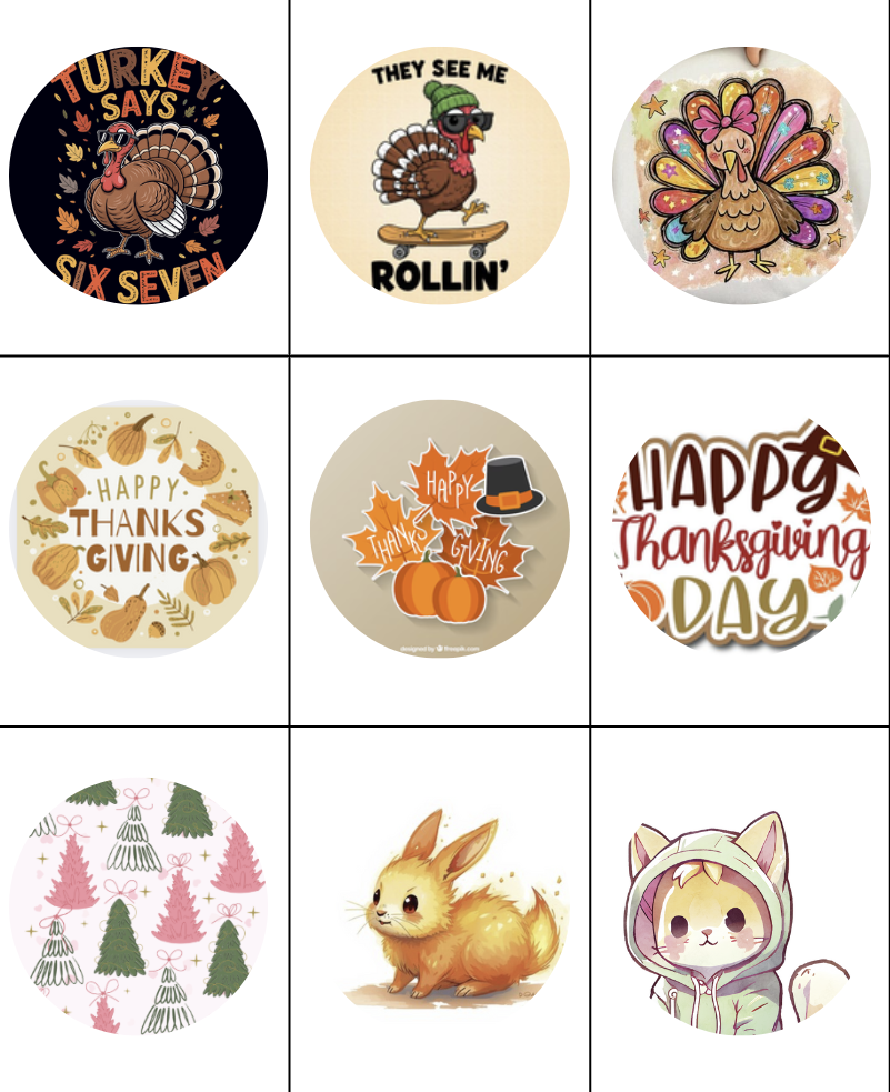 Custom Round Photo Magnet Button 2.25” - Set of 9