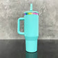 40 oz Rainbow Coated Tumbler with Handle