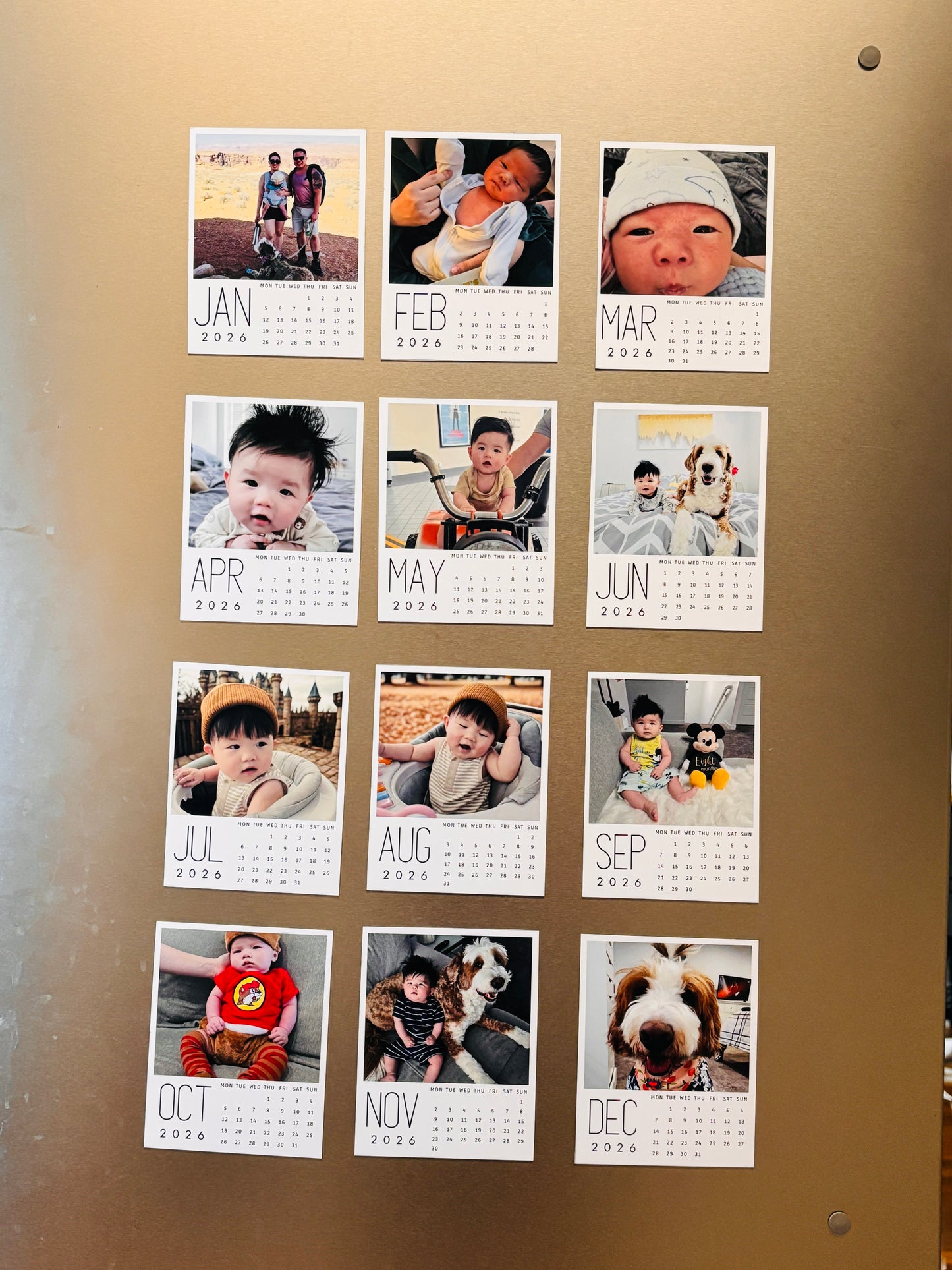 Custom 12-Month Calendar Vinyl Magnet Set - 2026
