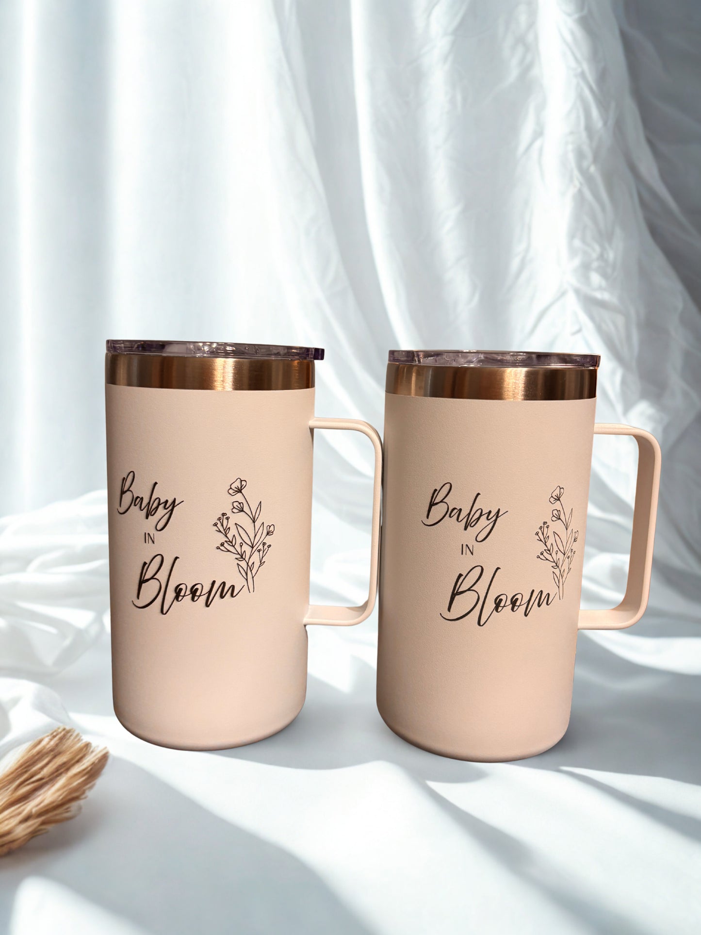 20 oz Silver Plated Tumbler with Handle - Engraving Included