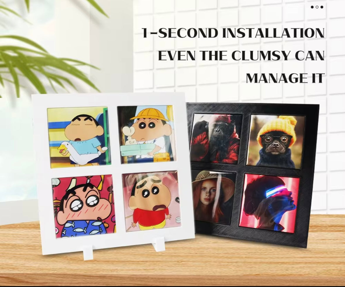 Set of 4 Custom Photo Magnets with a Picture Frame