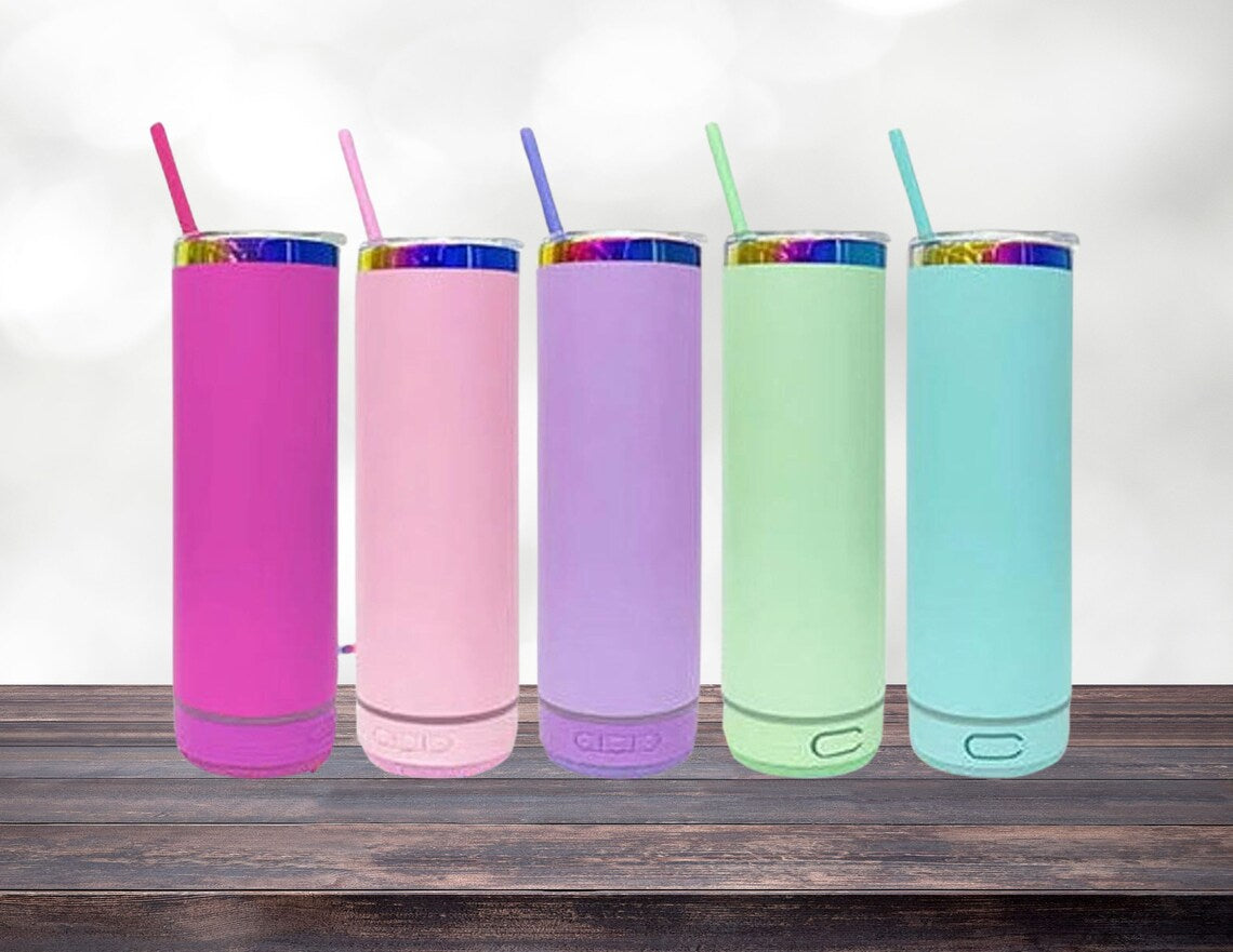 🎶 20 oz Skinny Tumbler with Bluetooth Speaker - Engraving Included -🎶